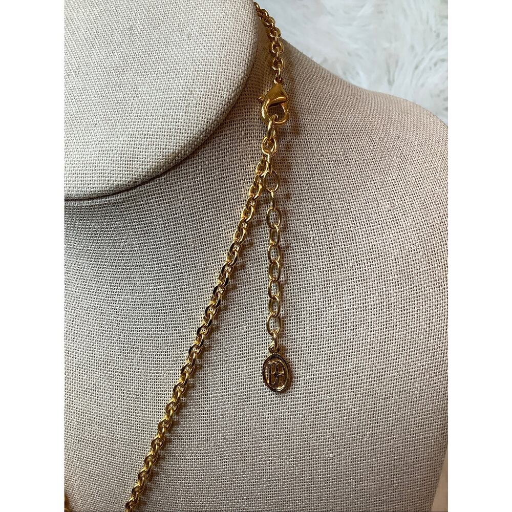 Ben Amun Gold Tone Brutalist Rhinestone Statement Necklace Boho Vintage A4-8 - Picture 3 of 5